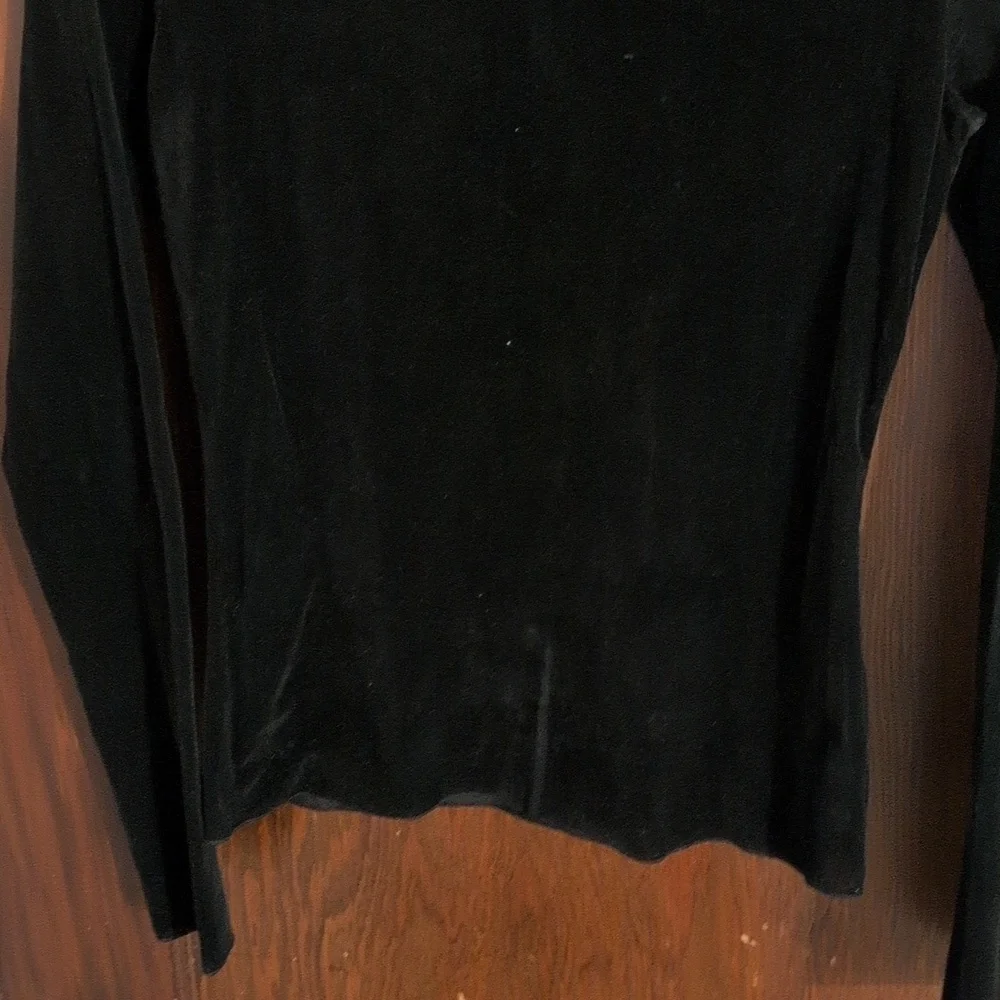 Intimately Free People Black Long Sleeve Velvet Top Size Small